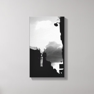 Rue Gassendi Paris Black White Photography Canvas