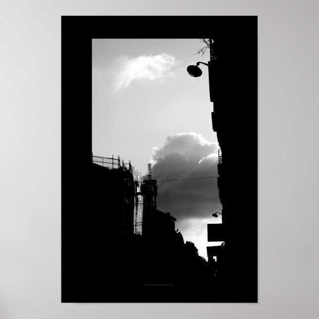 Rue Gassendi Paris Black White Photography Poster2 Poster (Front)