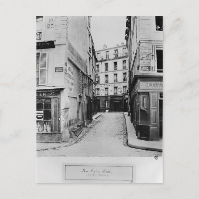 Rue Maitre Albert  Paris, 1858-78 Postcard (Front)