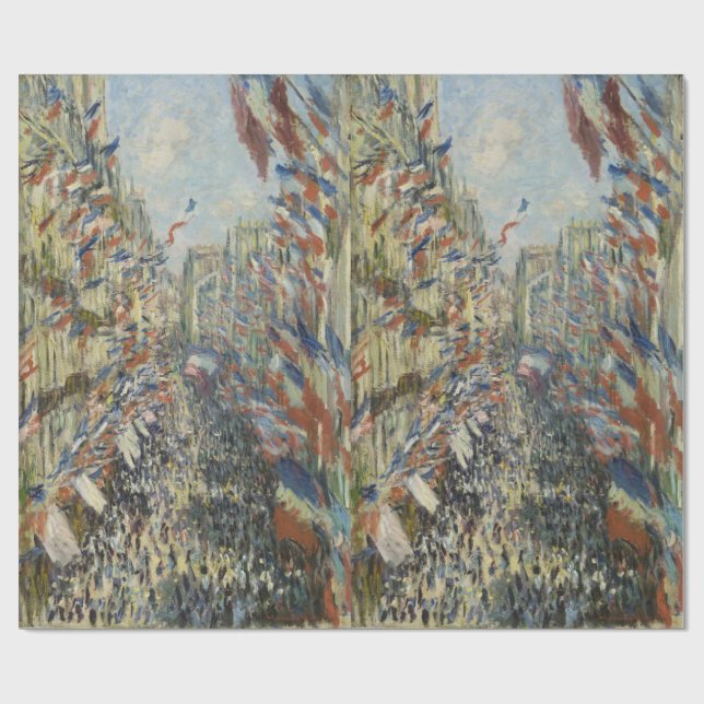 Rue Montorgueil in Paris Claude Monet Wrapping Paper (Flat)
