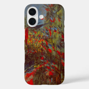 Rue Montorgueil with Flags by Claude Monet iPhone 16 Case