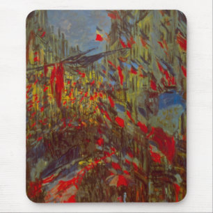 Rue Montorgueil with Flags by Claude Monet Mouse Mat
