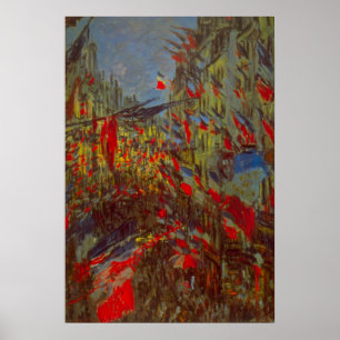Rue Montorgueil with Flags by Claude Monet Poster
