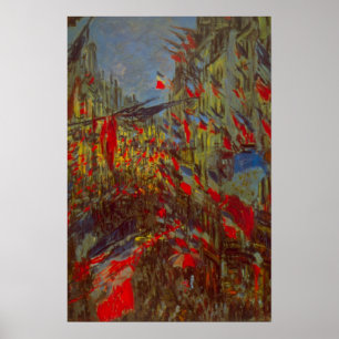 Rue Montorgueil with Flags by Claude Monet Poster