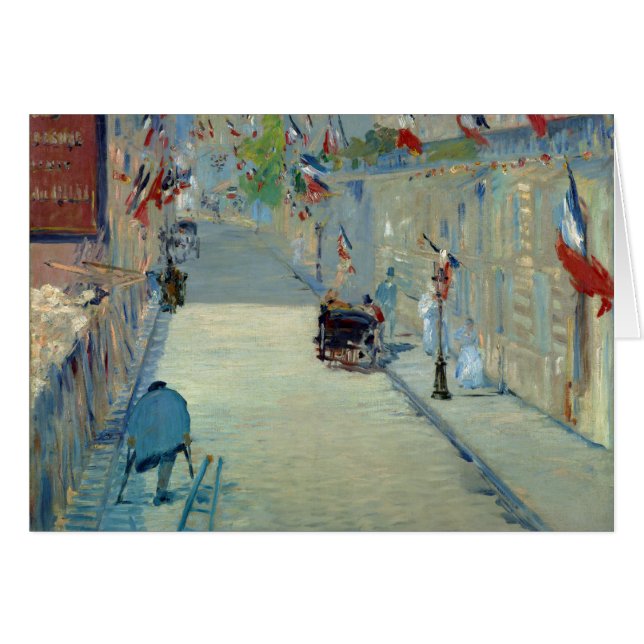 Rue Mosnier with Flags Manet French France Art (Front Horizontal)