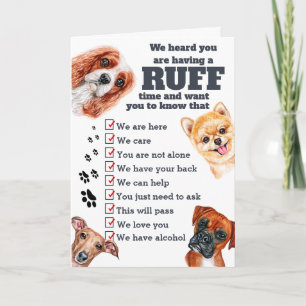 Ruff time dog gang feel better soon recovery art card