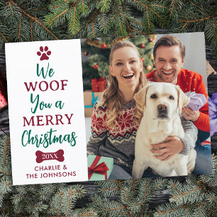 Ruff Year 2021 Funny Pet Dog Photo Christmas  Holiday Card