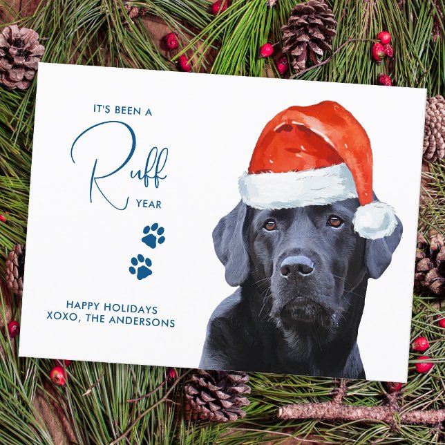Ruff Year in Review Funny Labrador Retriever Dog Postcard (Creator Uploaded)