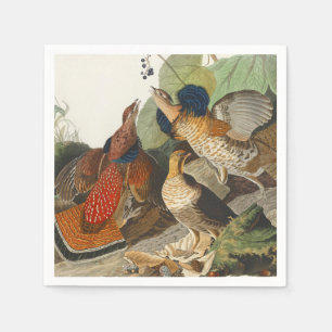 Ruffed Grouse Audubon Wildlife Painting Napkin