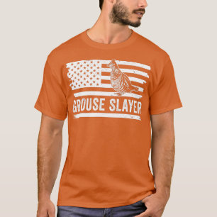 Ruffed Grouse bird hunting Vintage flag Slayer hun T-Shirt
