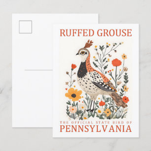 Ruffed Grouse Bird of Pennsylvania Travel Postcard