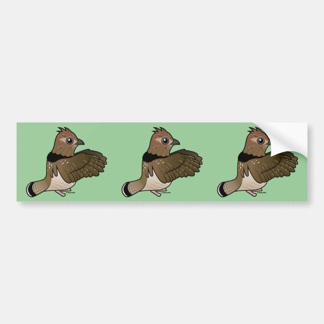 Ruffed Grouse (drumming) Bumper Sticker (Front)
