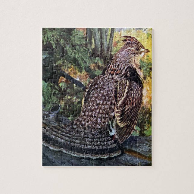 Ruffed Grouse in the Forest Jigsaw Puzzle (Vertical)