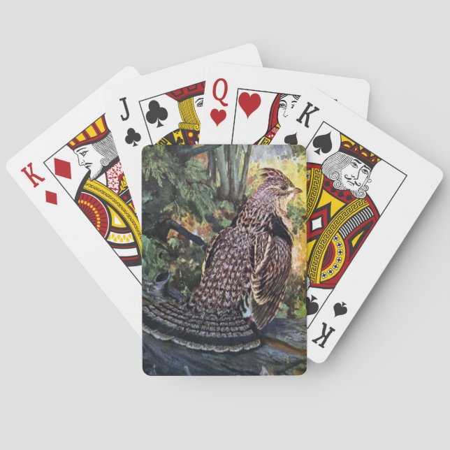 Ruffed Grouse in the Forest Playing Cards (Back)