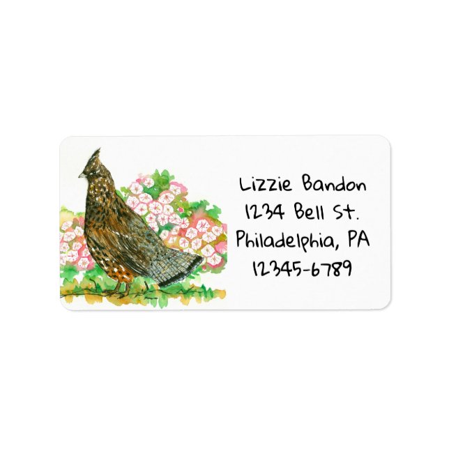 Ruffed Grouse Mountain Laurel Return Address Label (Front)