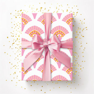 Ruffle Fan in Pink and Orange Wrapping Paper