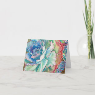 Ruffled Echeveria Watercolor by DLB Card