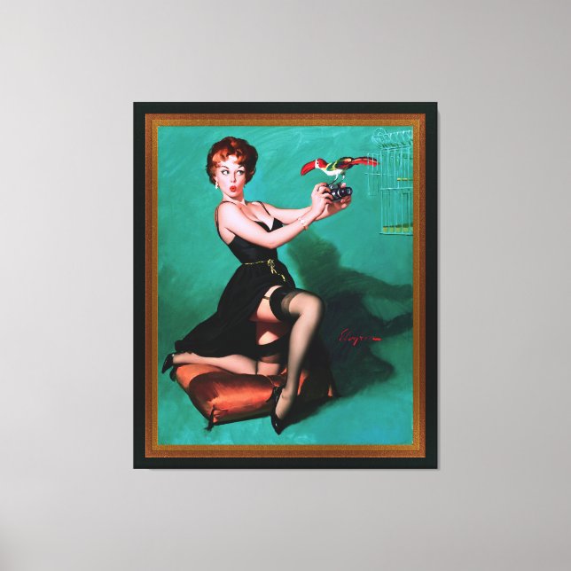 Ruffled Feathers by Gil Elvgren Canvas Print (Front)