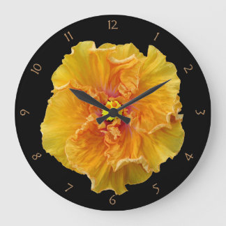 Ruffled Hibiscus Bloom Large Clock