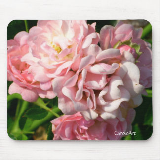 Ruffled Pink Roses Mouse Mat