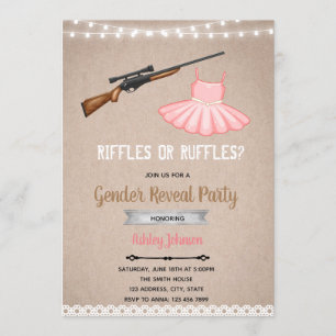 Ruffles or riffles gender reveal invitation