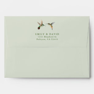 Rufous and Allen's Hummingbirds Wedding Envelope