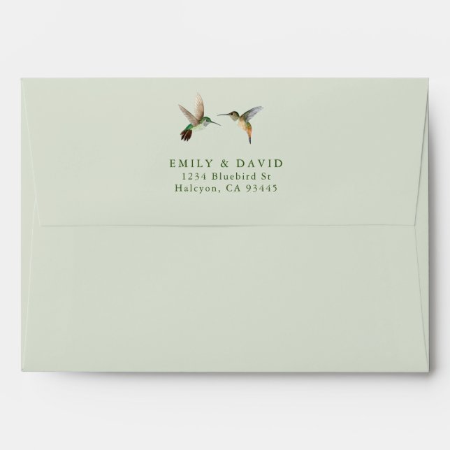Rufous and Allen's Hummingbirds Wedding Envelope (Back (Top Flap))