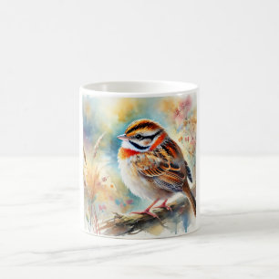 Rufous Collared Sparrow 230924AREF107 - Watercolor Coffee Mug