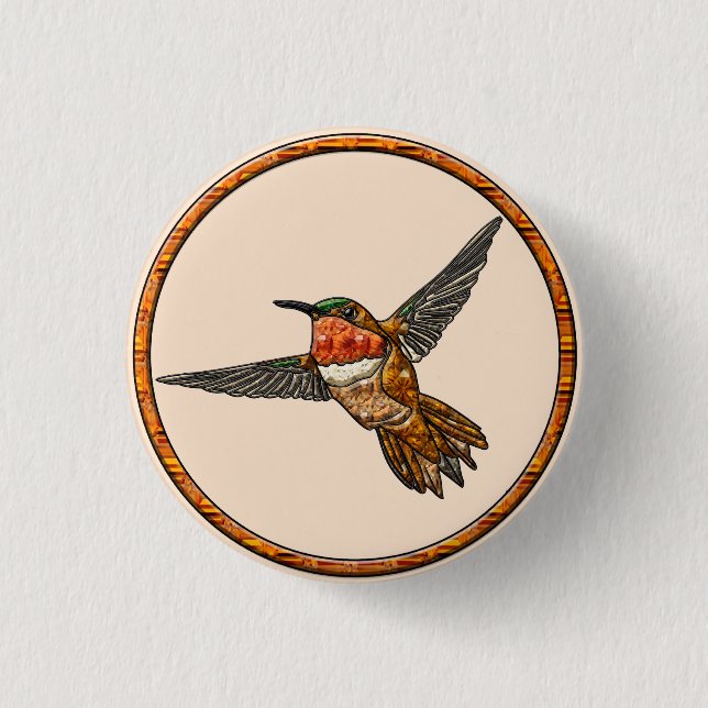 Rufous Hummingbird 3 Cm Round Badge (Front)