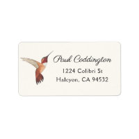 Rufous Hummingbird Address Label