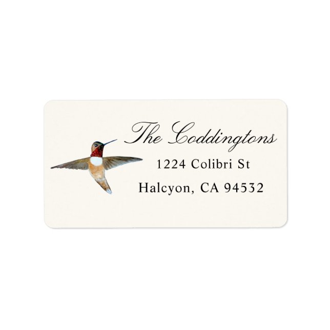 Rufous Hummingbird Address Label (Front)