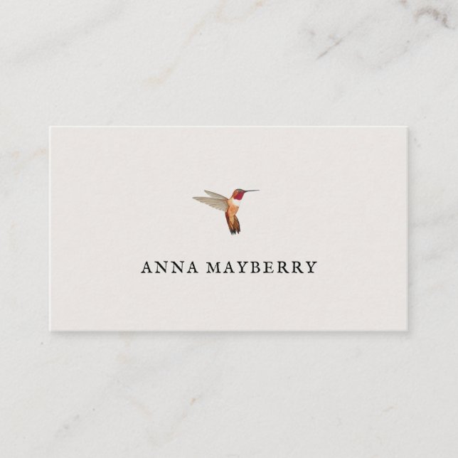 Rufous Hummingbird Business Card (Front)