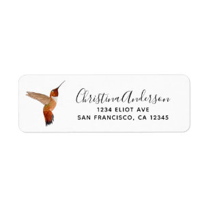 Rufous Hummingbird Label