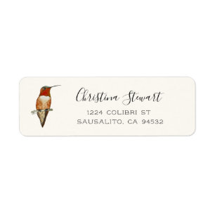 Rufous Hummingbird Return Address Label
