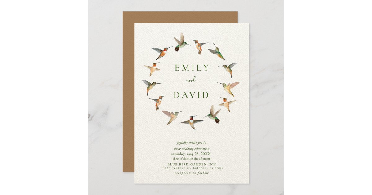 Rufous Hummingbirds Wedding Invitation | Zazzle