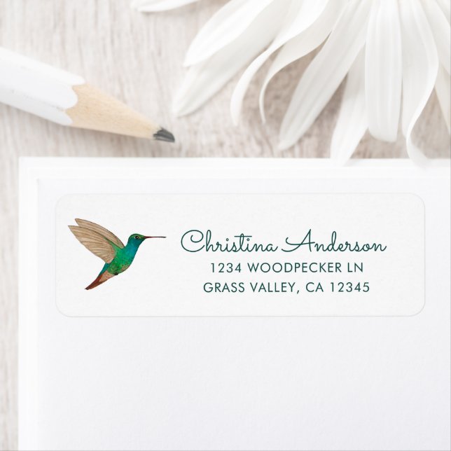 Rufous-tailed Hummingbird  Return Address Label (Insitu)