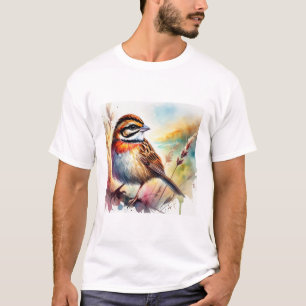 Rufouscollared Sparrow 290924AREF124 - Watercolor T-Shirt