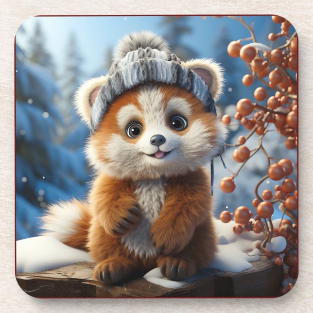 Rufus - An adorable red panda Coaster (Front)