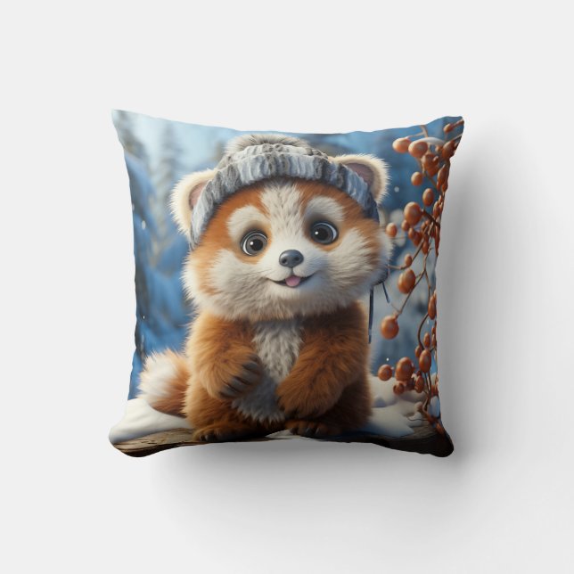 Rufus - An adorable red panda Cushion (Front)