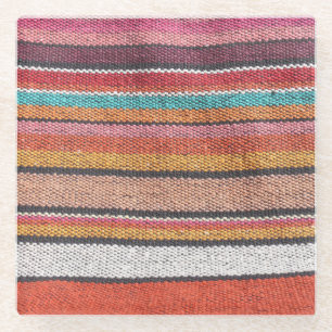 Rug Richness: Mexican Peruvian Textures Glass Coaster