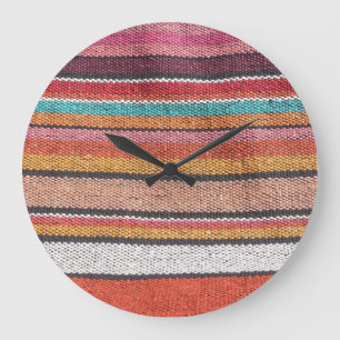 Rug Richness: Mexican Peruvian Textures Large Clock