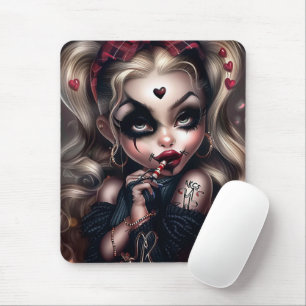 Rug Sourie Woman with Clown Makeup 11 Mouse Mat