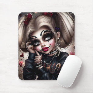 Rug Sourie Woman with Clown Makeup 3 Mouse Mat