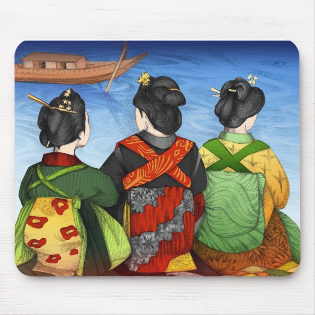 Rug Three Geishas Kimonos Mouse Mat (Front)