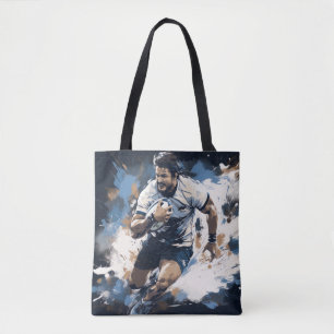 Rugby Action Sport Painting Abstract Art Decor Tote Bag