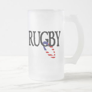 Rugby - Americana Frosted Glass Beer Mug