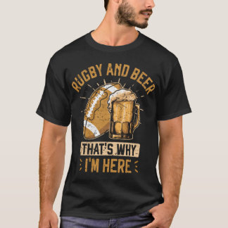 Rugby and Beer Team Funny Rugby Player T-Shirt