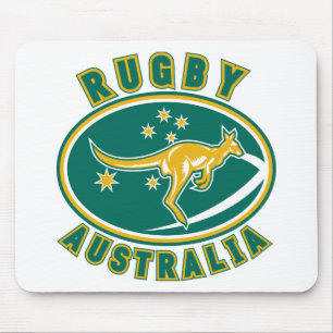 rugby australia kangaroo wallaby aussie mouse mat