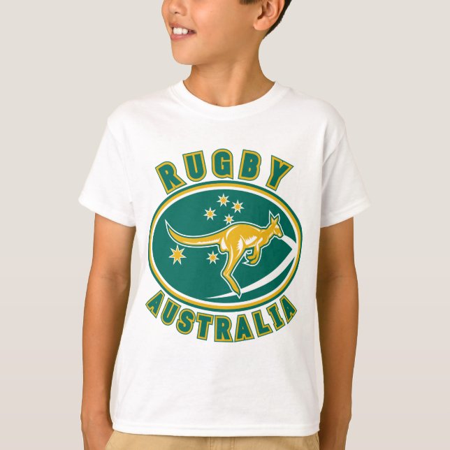 rugby australia kangaroo wallaby aussie T-Shirt (Front)