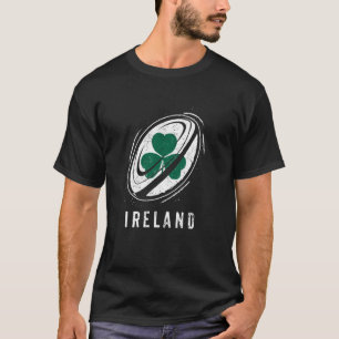 Rugby Ball and Irish Shamrock for Proud Ireland Ru T-Shirt